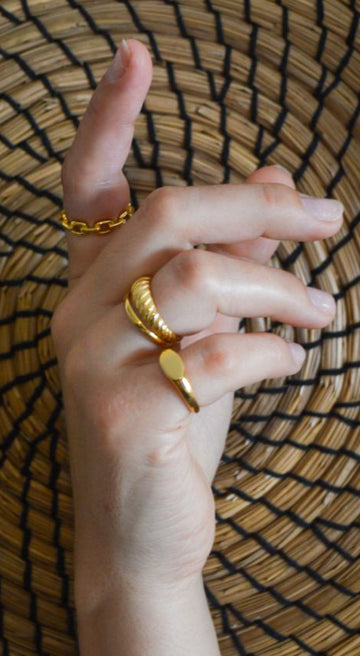 Ring on model finger
